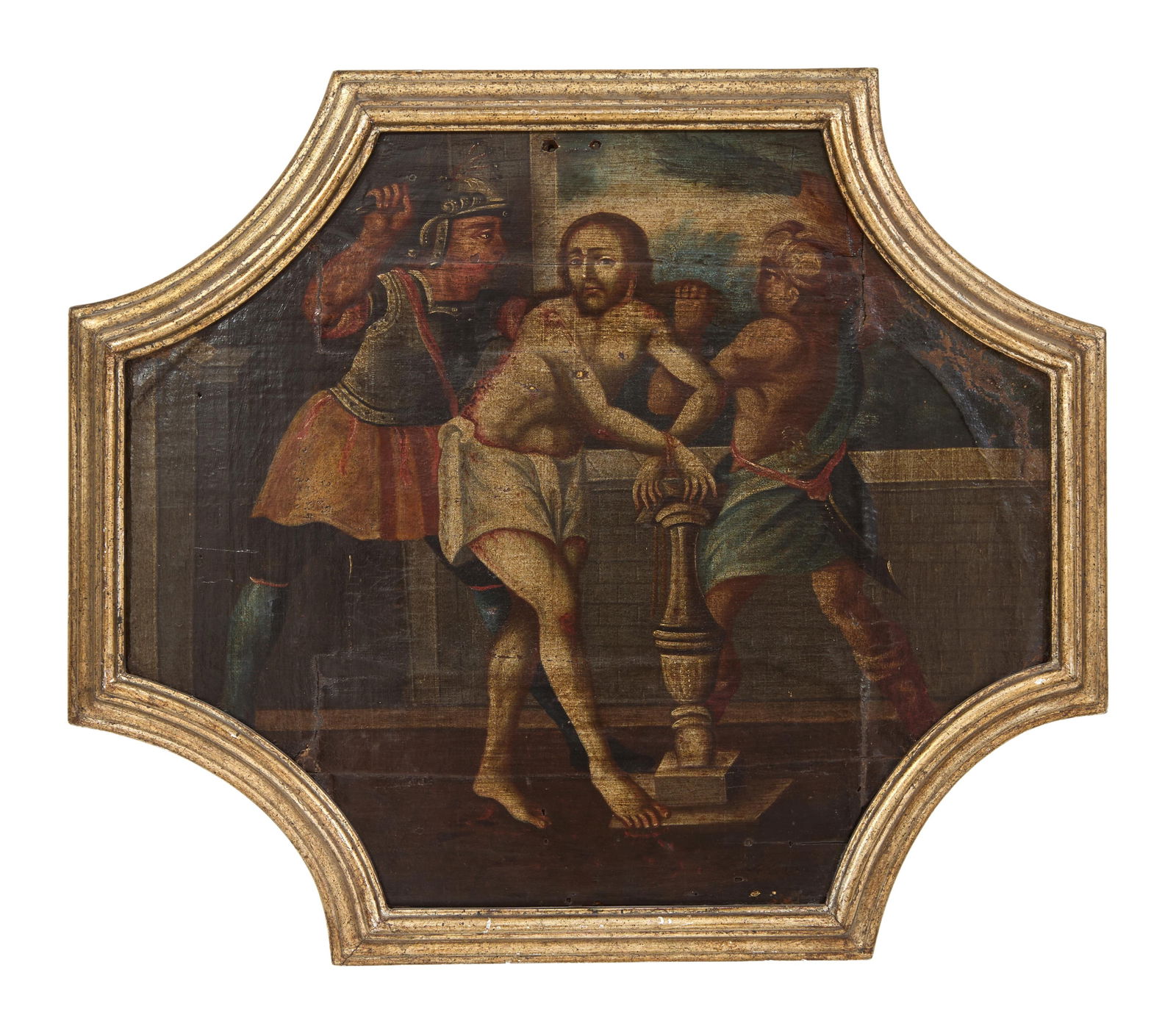 Spanish Colonial School (17th/18th Century), "Flagellation of Christ," H.- 20 1/8 in., W.- 24 in., (1 of 15)