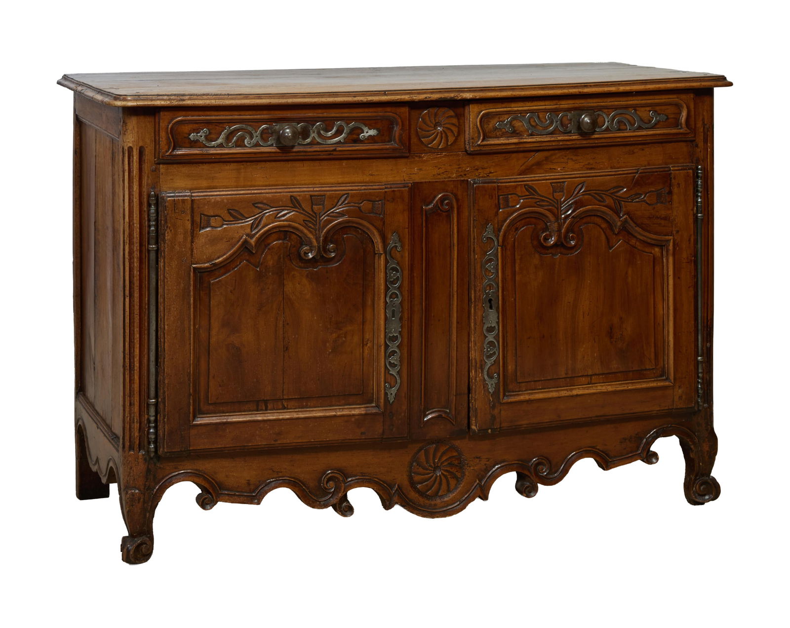 French Provincial Louis XV Style Walnut Sideboard, mid 19th c., H.- 37 in., W.- 53 1/2 in., D.- 23 (1 of 1)