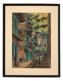Eugene E. Loving (American/New Orleans, 1907-1971), "Pirate's Alley," mid 20th c., Sight- H.- 14 1/8