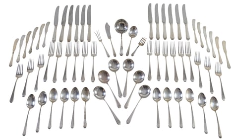 Sixty-Five Piece Towle Sterling Partial Dinner Service, 20th c., App. Total Sterling Wt.- 61.96 Troy