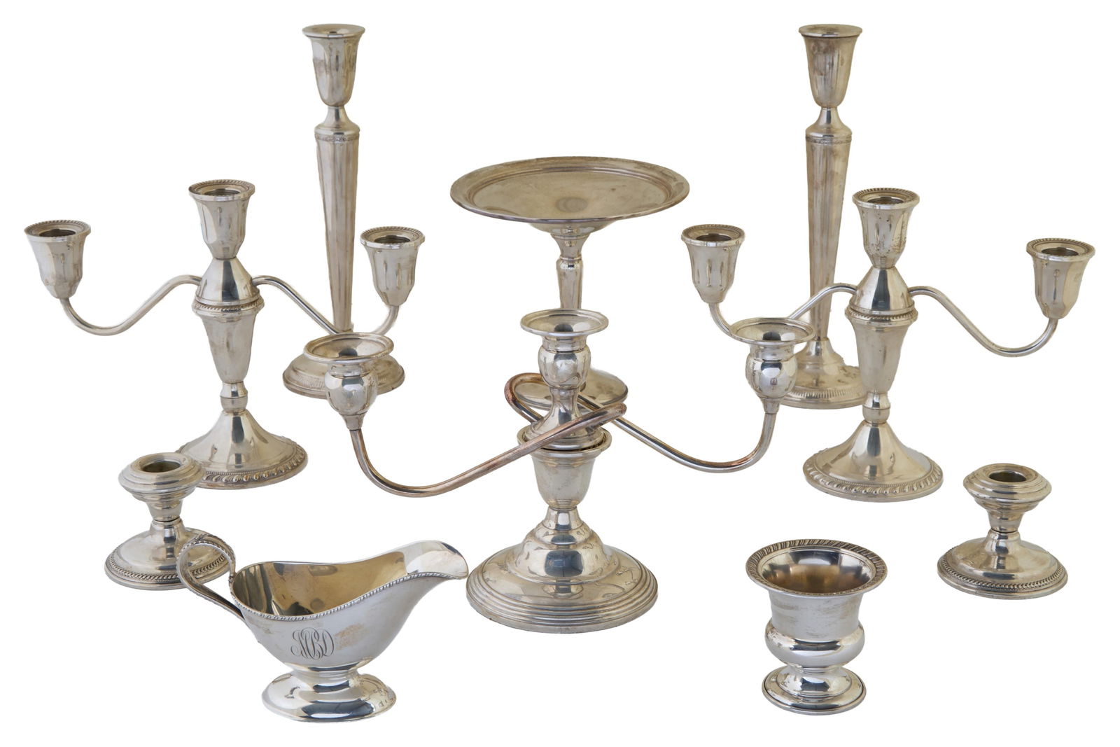 Ten Pieces of Assorted Sterling Tableware, 20th c., App. Total Weighable Sterling Wt.- 4.79 Troy oz. (1 of 10)