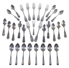 Twenty-Eight Pieces of American Silver Flatware, 19th/20th c., App. Coin Silver Wt.- 4.94 Troy oz.;