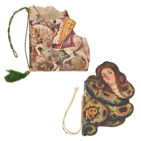 Two Mardi Gras Ball Dance Cards, Krewe of Proteus, 1907 and 1909, 1907- Closed- H.- 5 1/2 in., W.- 3