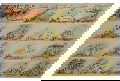 Mardi Gras Parade Bulletin, Knights of Momus, "Myths of the New World," 1887, H.- 28 1/8 in., W.- 42