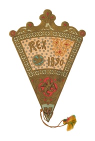 Mardi Gras Ball Invitation, Rex, 1890, Closed- H.- 9 3/8 in., W.- 6 3/8 in.; Open- H.- 12 1/2 in.,