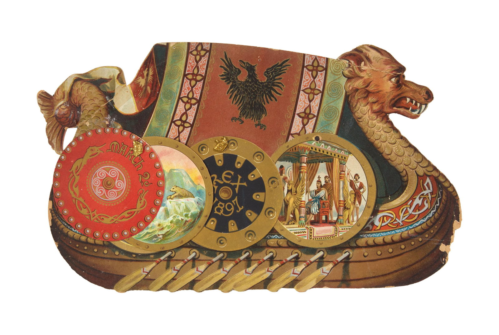 Mardi Gras Ball Invitation, Rex, 1897, H.- 7 in., W.- 12 1/4 in. (1 of 4)