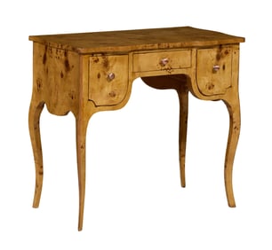 Louis XV Style Burled Wood Dressing Table, 21st c., H.- 31 in., W.- 34 in., D.- 18 1/2 in.