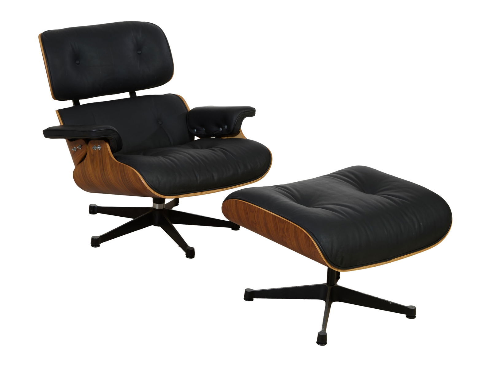 Plycraft Eames Style Bentwood Armchair and Ottoman, mid 20th c., Chair- H.- 32 1/2 in., W.- 31 in., (1 of 1)