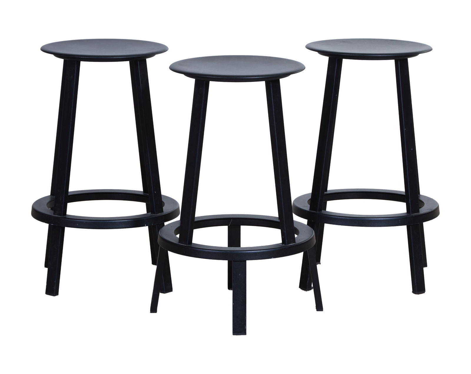 Three Leon Ransmeier for Hay, "Revolver" Barstools, 20th c., H.- 25 1/2 in., Dia.- 15 3/4 in. (3 (1 of 1)