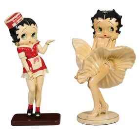 Two Iconic Betty Boop Sculptures, 2002, First Overall- H.- 36 in., W.- 16 in., D.- 10 in.; Second
