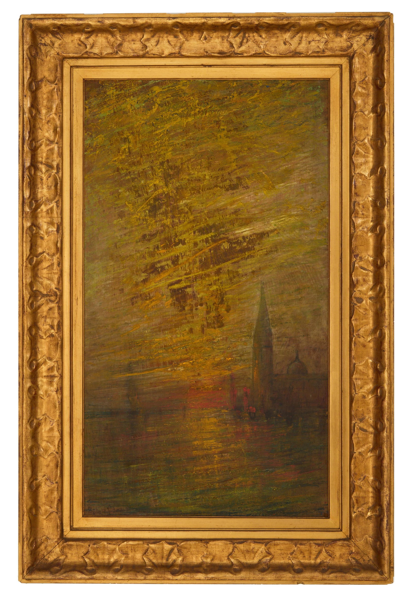 William Gedney Bunce (American/Italy, 1840-1916), "Venice at Sunset," H.- 25 1/2 in., W.- 14 1/2 (1 of 4)