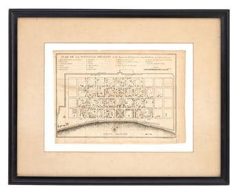 Jacques Nicolas Bellin (French, 1703-1772), "Plan de la Nouvelle Orleans," Sheet (trimmed)- H.- 8
