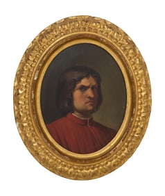 Continental School (19th Century), "Portrait after Lorenzo de Medici," H.- 8 1/2 in., W.- 7 in.,