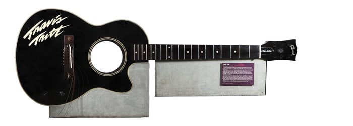 Massive Travis Tritt Gibson Guitar Display, Signed, Chet Atkins Model, 20th c., Overall- H.- 96 in.,