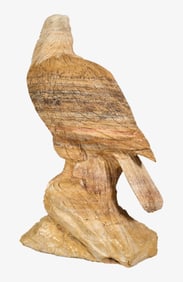 Massive Carved Stone Bald Eagle Sculpture, 20th c., Approximate Overall- H.- 60 in., W.- 36 in., D.-