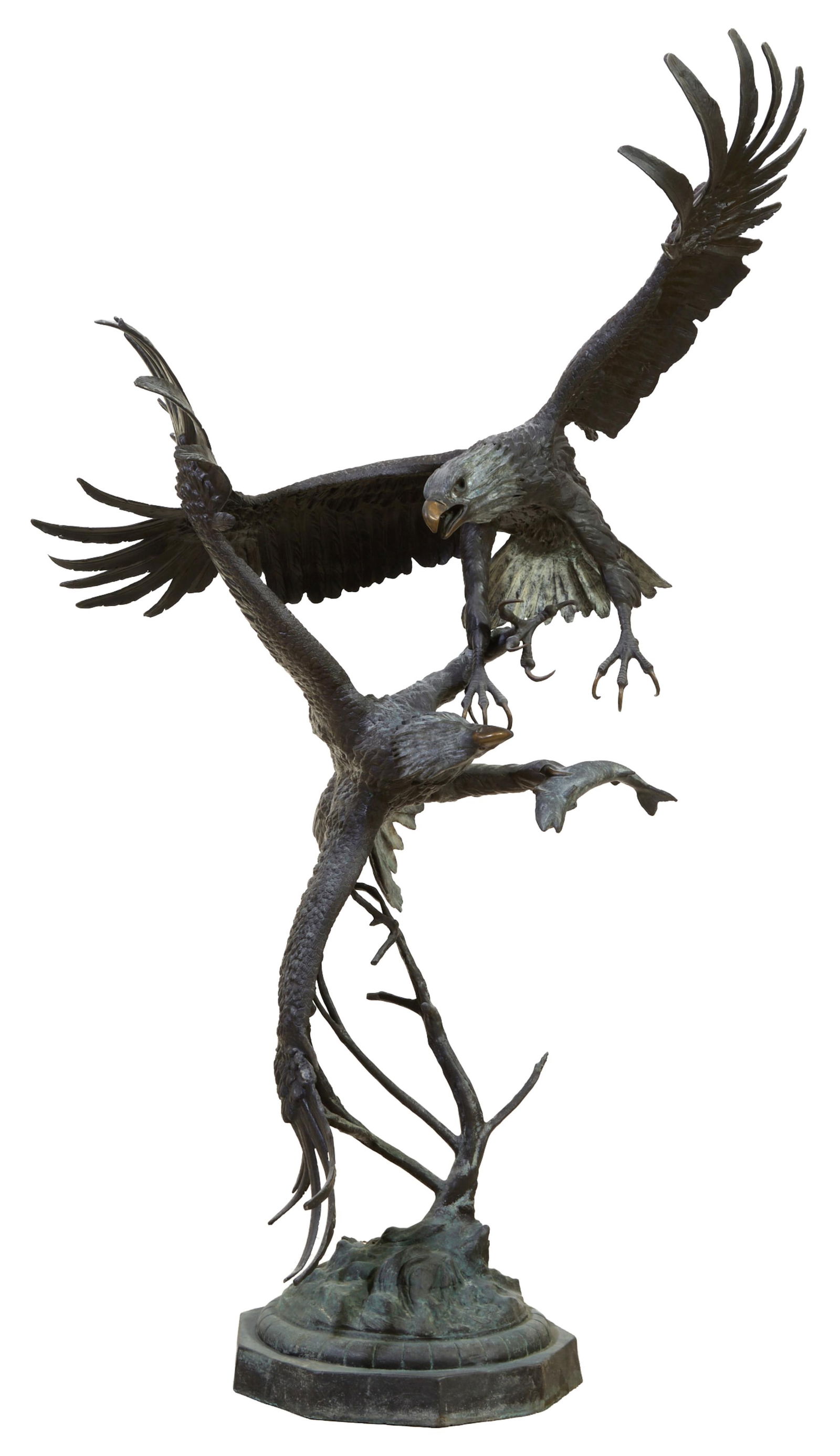 Max Turner (American/Utah, b. 1925), "Fighting Eagles," 1997, H.- 90 in., W.- 50 in., D.- 35 in. (1 of 17)