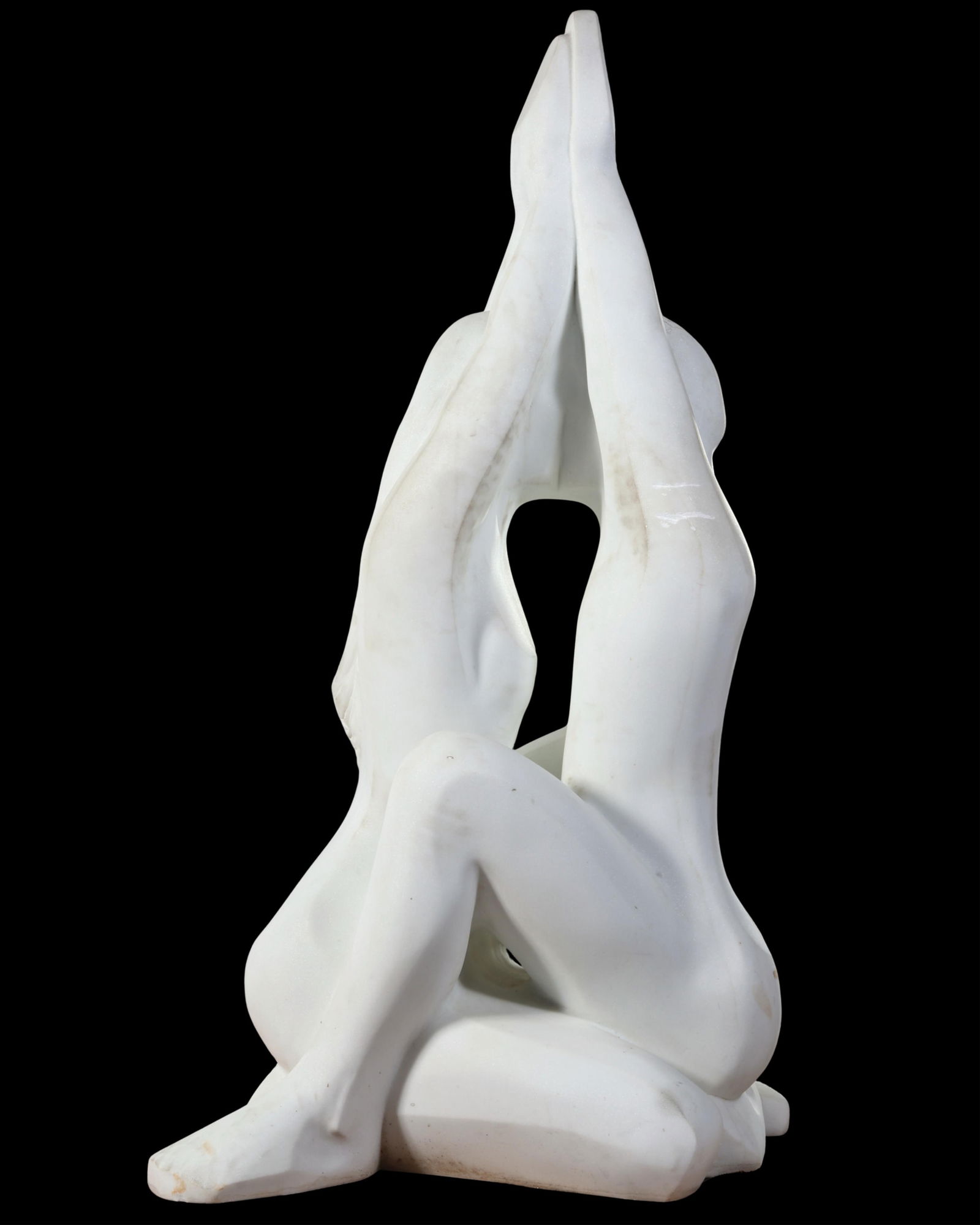 Attributed to Madeline Wiener (American, 20th/21st Century), "Two Shall Become One," H.- 60 in., W.-: Attributed to Madeline Wiener (American, 20th/21st Century), "Two Shall Become One," marble, unsigned, H.- 60 in., W.- 30 in., D.- 24 in. Provenance: The Estate of Joseph A. Jaeger, Jr., New Orleans,