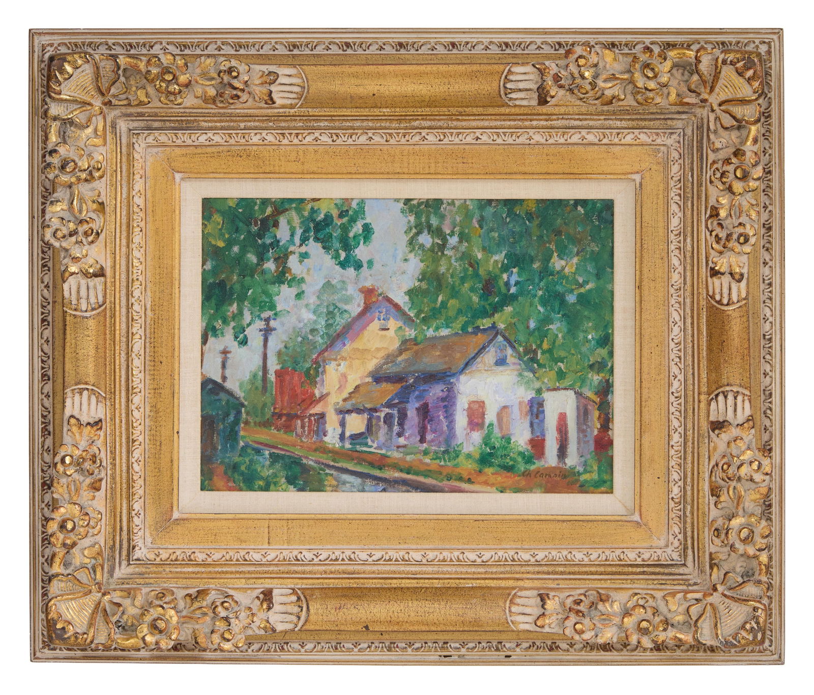 Charles Camoin (French, 1879-1965), "Petits Maisons," H.- 10 1/2 in., W.- 14 1/4 in., Framed- H.- 21 (1 of 5)