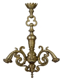 French Louis XV Style Gilt Bronze Chandelier, late 19th c., H.- 36 in., Dia.- 29 in.