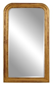 Louis Philippe Style Giltwood Overmantel Mirror, 20th/21st c., H.- 57 1/2 in., D.- 33 in.