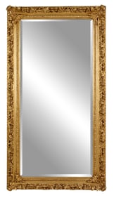 Louis XVI Inspired Giltwood and Gesso Overmantel Mirror, 21st c., H.- 88 in., W.- 47 in.