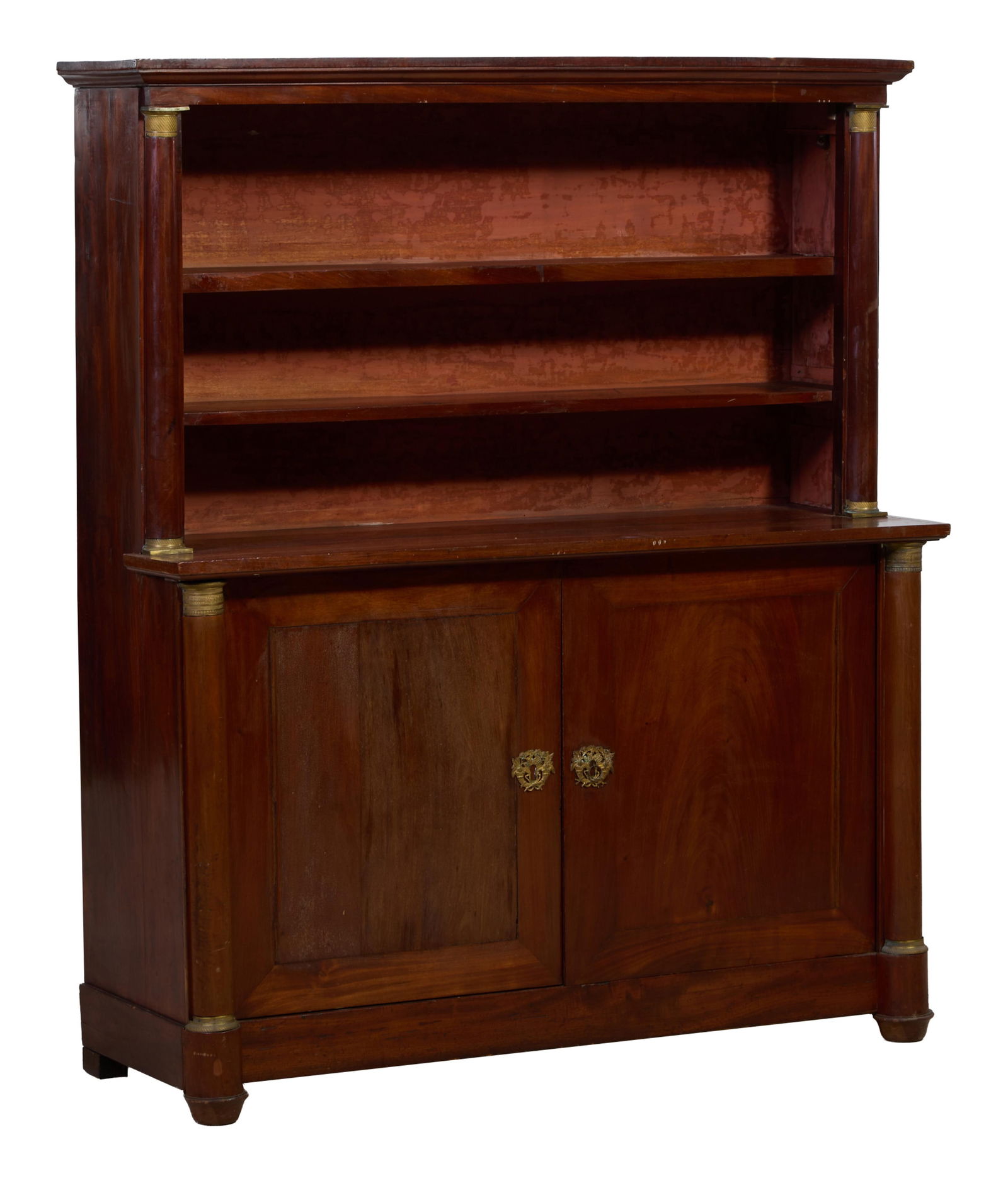 French Empire Style Ormolu Mounted Walnut Cabinet, mid 19th c., H.- 55 1/2 in., W.- 48 in., D.- 15 (1 of 1)