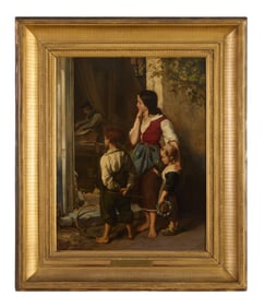 Attributed to Jan Baptist Huysmans, the Younger (Belgian, 1826-1906), "Children Watching Craftsman,"