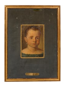 Louisiana School (19th Century), "Portrait of Angela Cristadoro," 1865, Sight- H.- 8 in., W.- 5 3/4