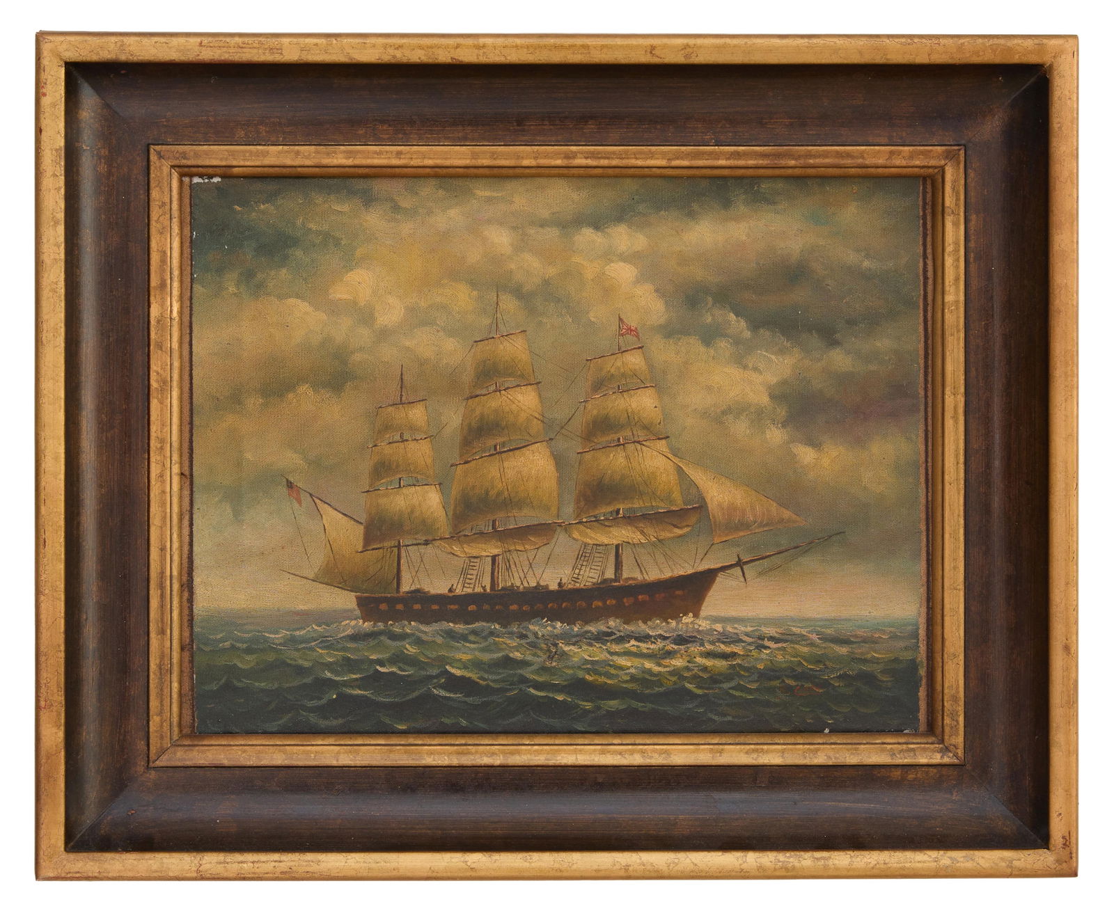 B. Clark (American, 19th/20th Century), "British Clipper Ship on the Open Seas," H.- 12 in., W.- 16 (1 of 4)