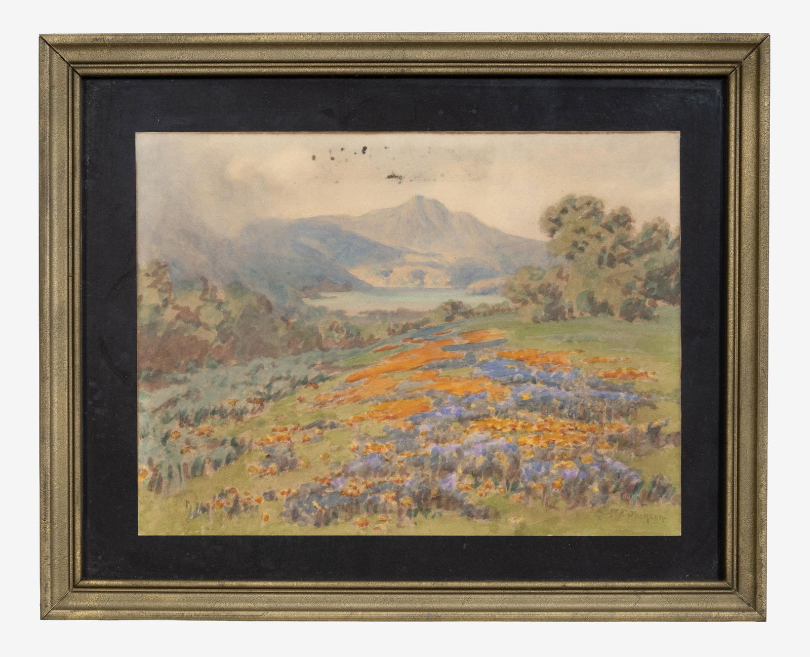 William Franklin Jackson (American, 1850-1936), "View of Mt. Tamalpais with Field of Poppies," (1 of 4)