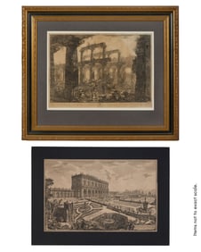 Giovanni Battista Piranesi (Italian, 1720-1778), Two Copper Plate Etchings on Paper, First- H.- 17