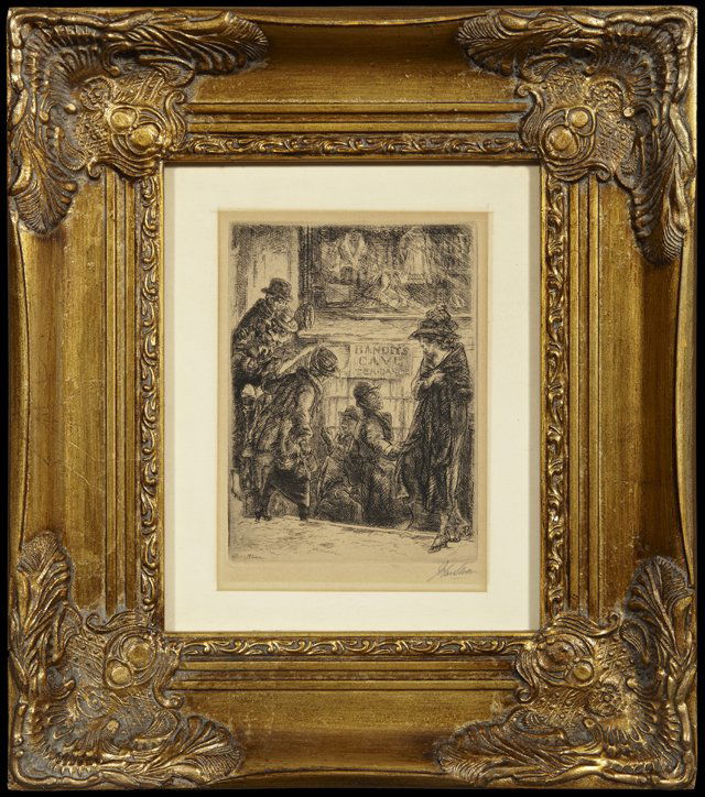 John Sloan, "Bandit's Cave," early 20th c., etching, pe: John Sloan, "Bandit's Cave," early 20th c., etching, pencil signed l.r. margin, framed, H.- 7 3/4 in., W.- 5 3/8 in.