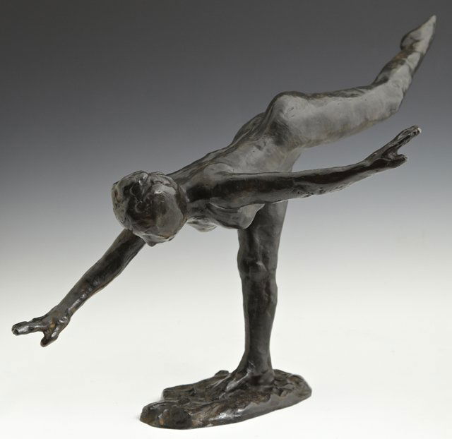 After Edgar Degas ( 1834-1917), "The Ballerina," 20th c: After Edgar Degas ( 1834-1917), "The Ballerina," 20th c., 1/10, signed, verso with A. A. Hebrard Foundry mark, H.- 13 1/4 in., W.- 20 in., D.- 10 in.