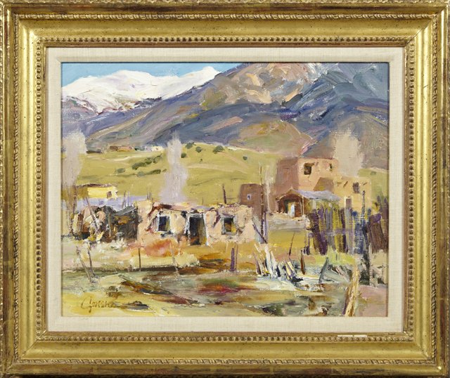 Walt Gonske (1942-), "Los Cordovas," 20th c., oil on ca: Walt Gonske (1942-), "Los Cordovas," 20th c., oil on canvas, signed l.l., framed, H.- 14 in., W.- 18 in.