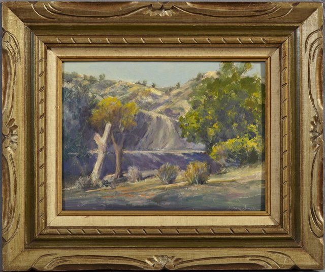 Darwin Duncan (1905-2002, California), "Gassaway Ranch: Darwin Duncan (1905-2002, California), "Gassaway Ranch Road," 20th c., oil on masonite, signed l.r., framed, H.- 12 in., W.- 16 in.