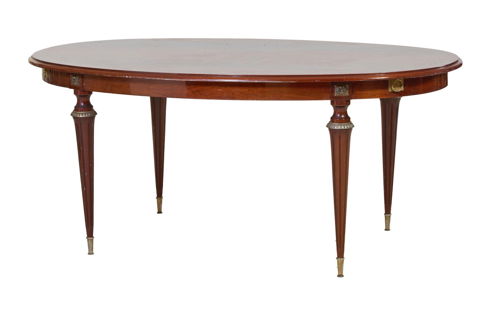 French Louis XVI Style Dining Table, 20th c., H.- 30 in., W.- 68 in., D.- 43 in. (1 of 1)