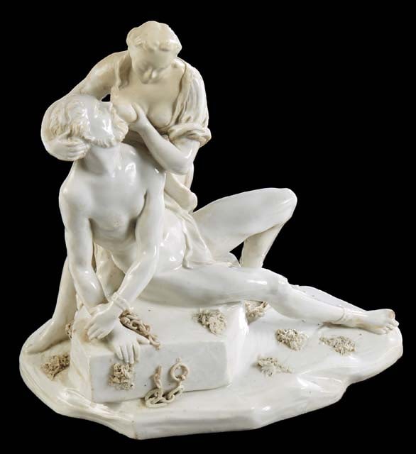 Continental School Porcelain Figure, "The Roman Charity," H.- 7 1/2 in., W.- 7 1/4 in., D.- 5 in. (1 of 2)