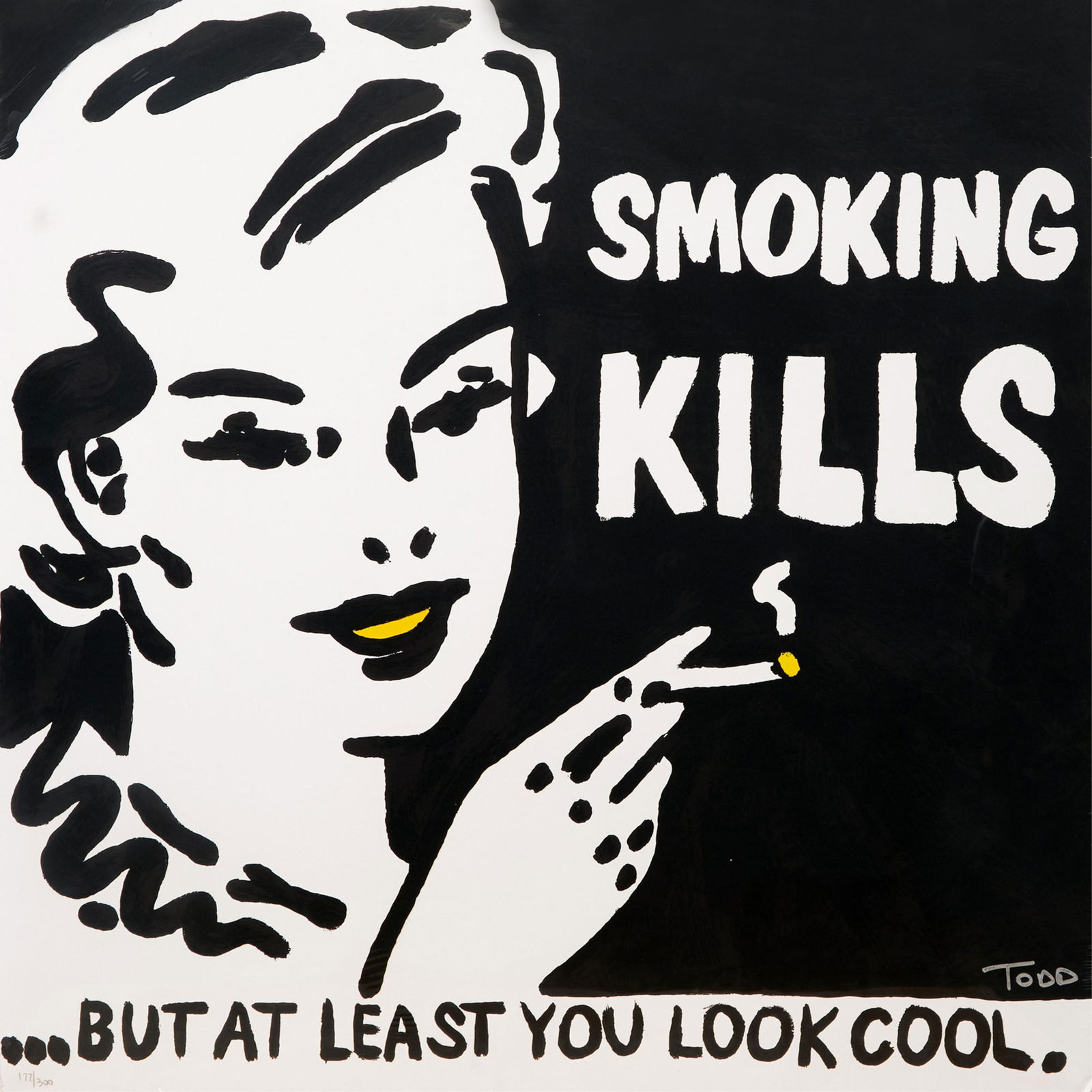 Todd Harris Goldman (American/Florida, b. 1969), "Smoking Kills," H.- 32 in., W.- 32 in. (1 of 5)