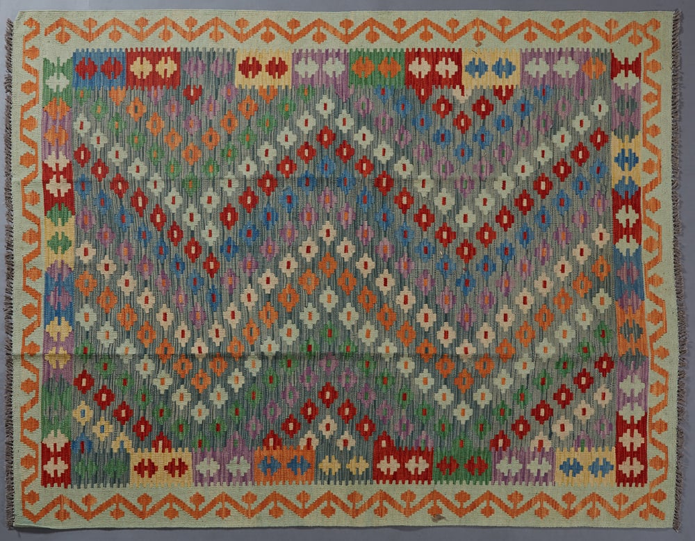Turkish Kilim Carpet, 5' 1 x 6' 4. (1 of 1)