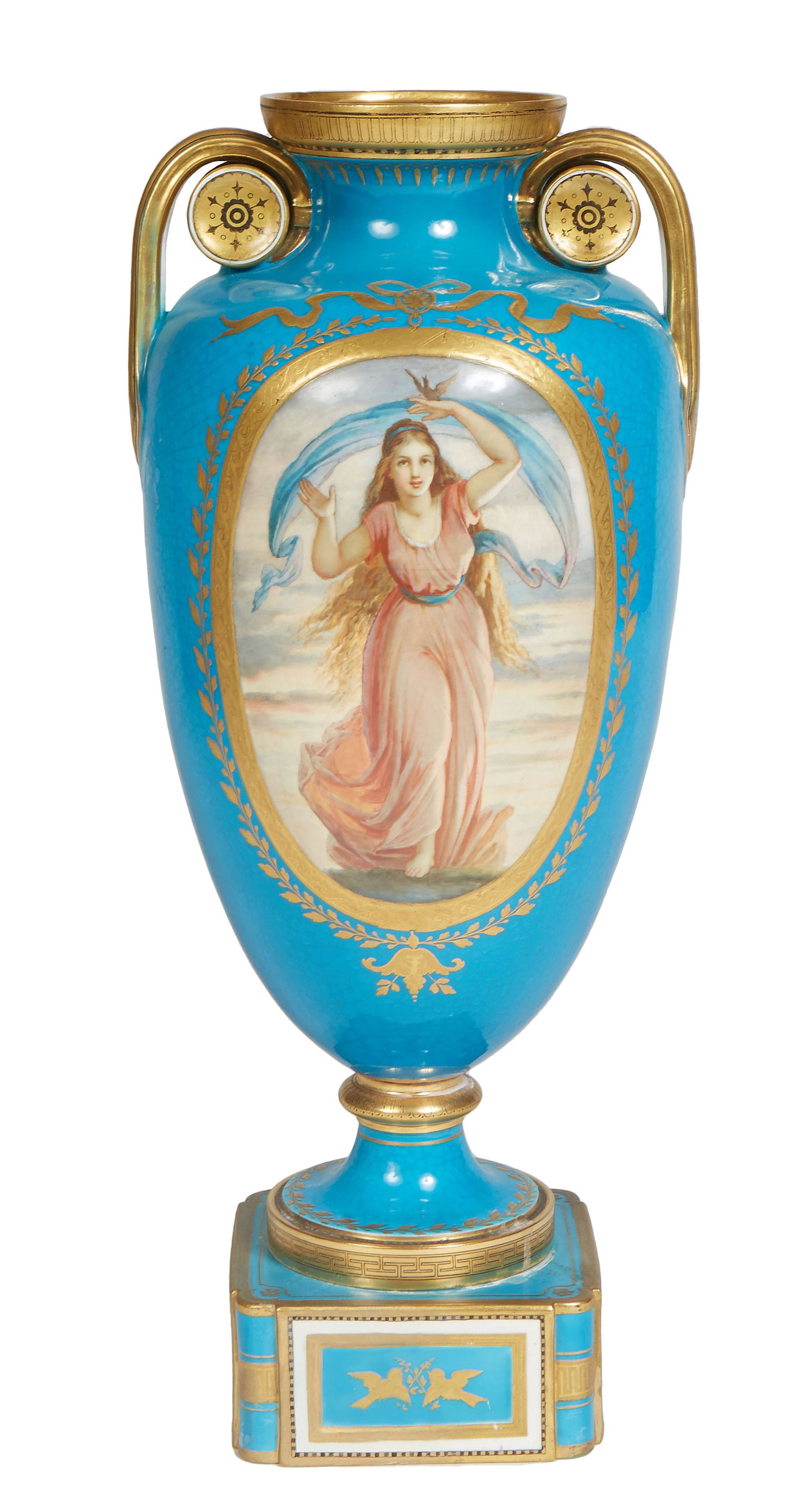 Sevres Style Porcelain Baluster Vase, 20th c., H.- 20 1/4 in., W.- 8 1/2 in., D.- 7 1/2 in. (1 of 3)