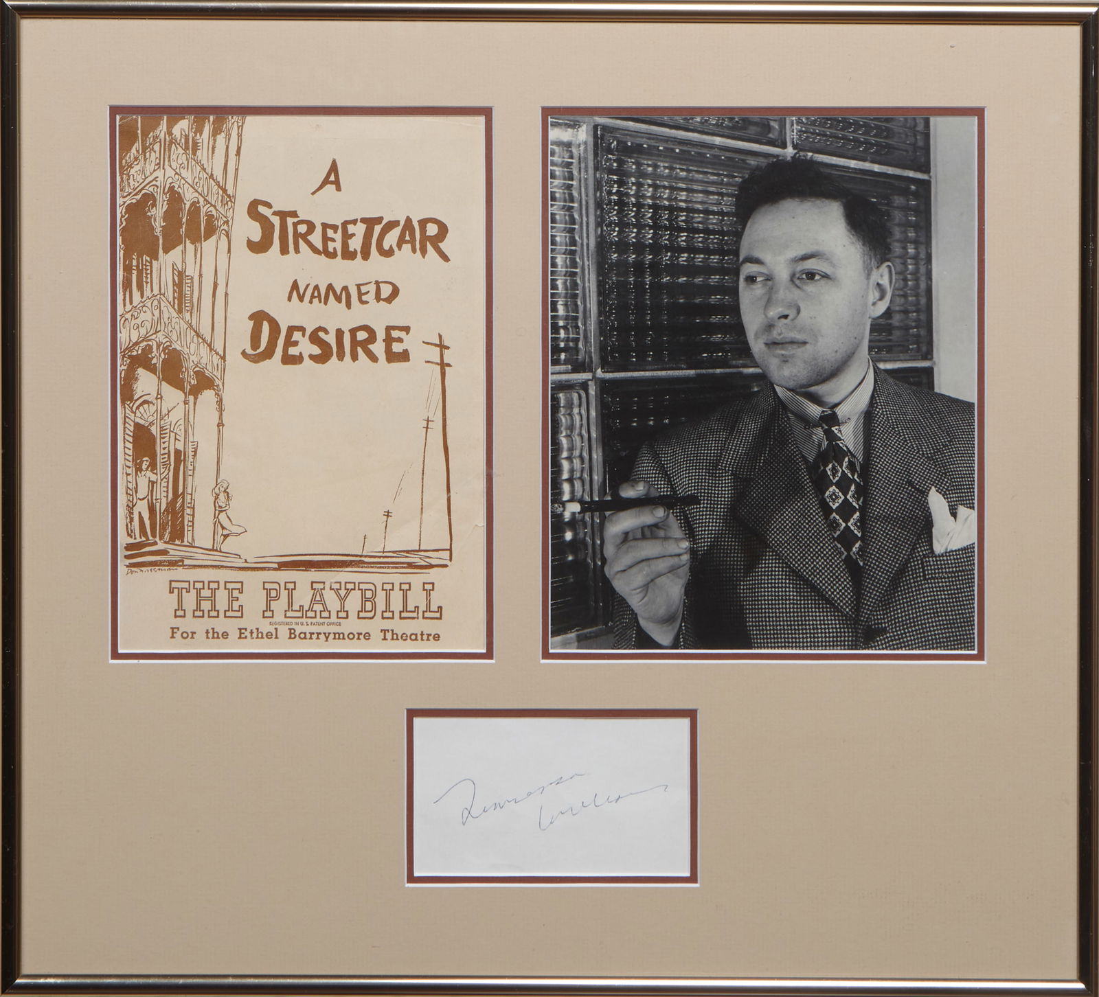 Tennessee Williams Signature & Playbill for "A Streetcar Named Desire," at the Ethel Barrymore (1 of 5)