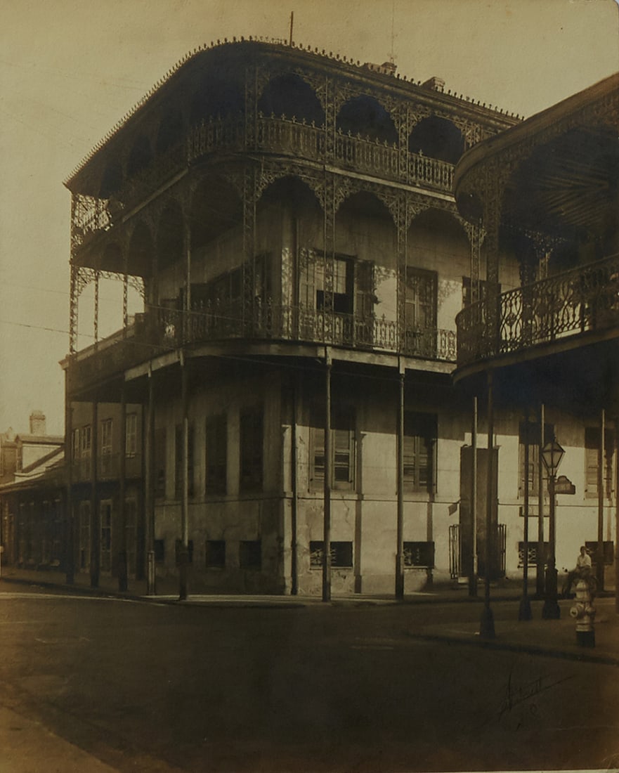 Joseph "Pops" Whitesell (American/New Orleans, 1876-1958), "French Quarter Balconies," 20th c., H.- (1 of 2)