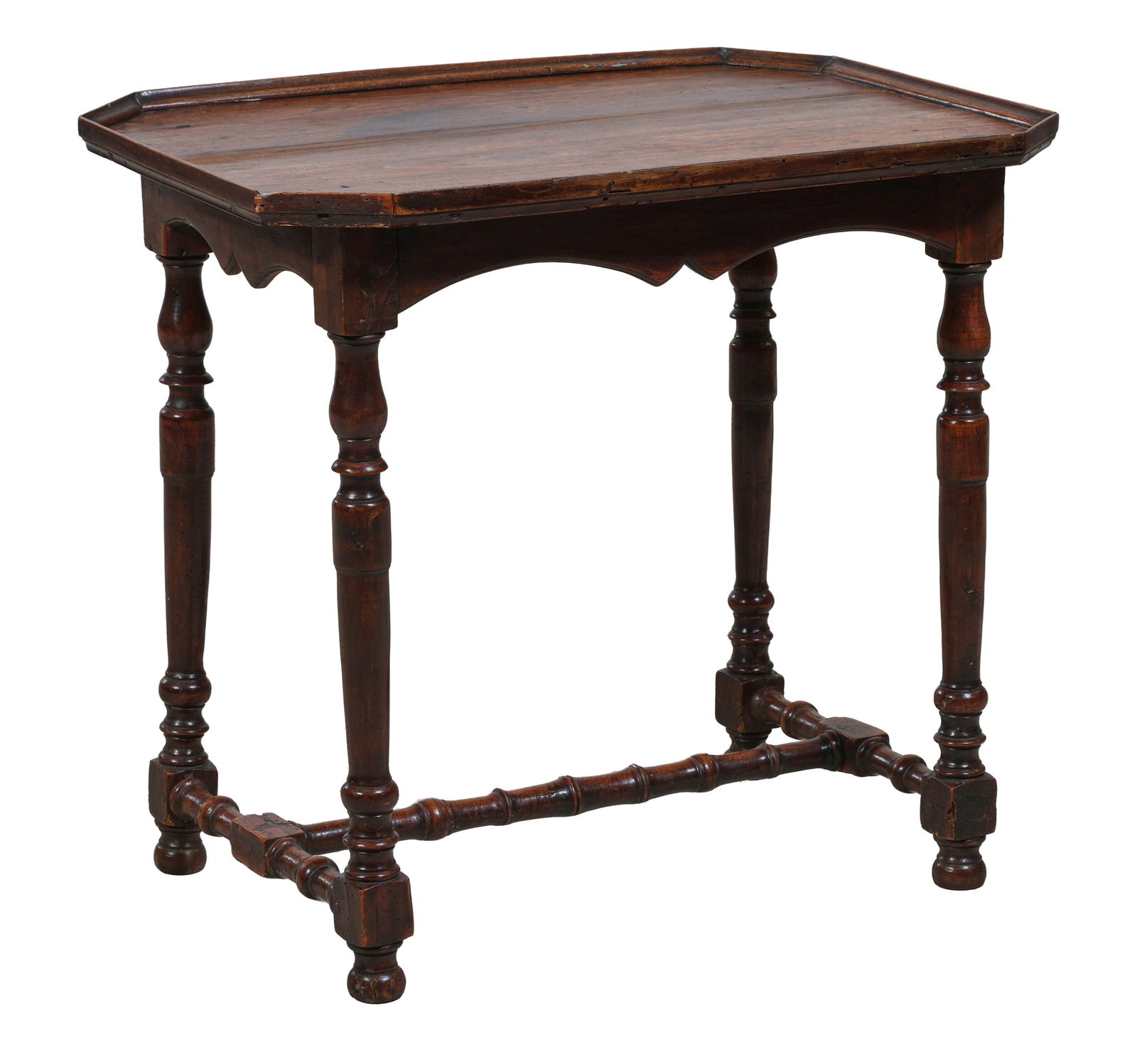French Louis XIV Style Walnut Side Table, mid 19th c., H.- 27 in., W.- 29 1/2 in., D.- 21 in. (1 of 1)