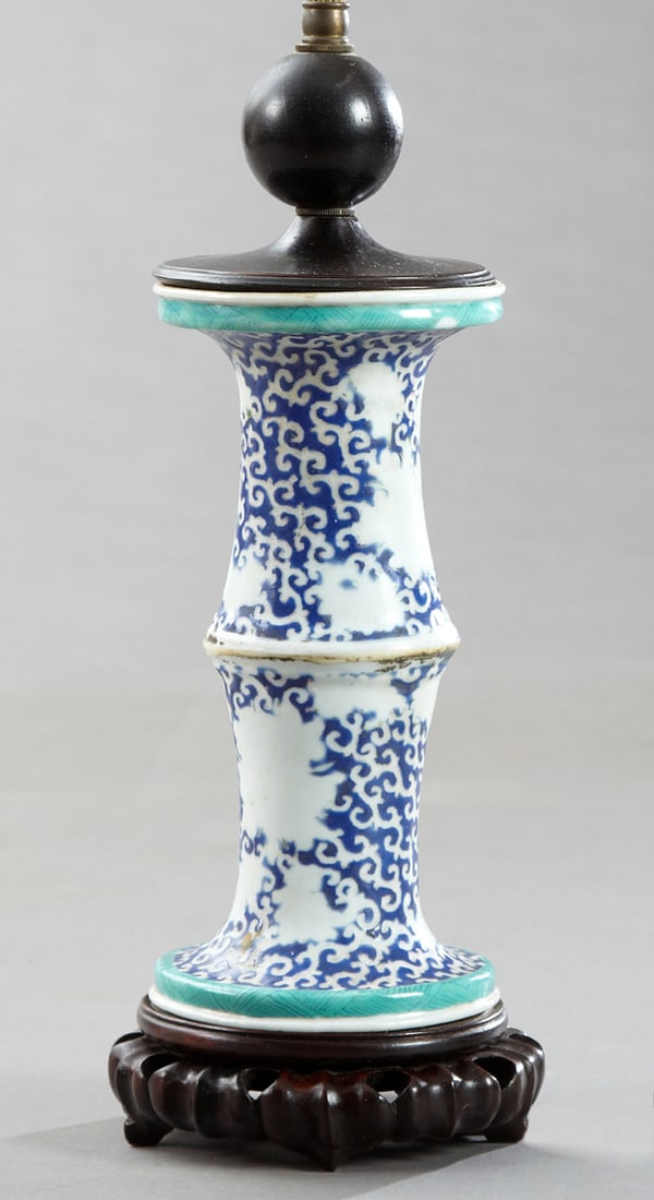 Chinese Porcelain Candlestick, early 20th c., H.- 14 in., Dia.- 5 3/4 in. (1 of 1)