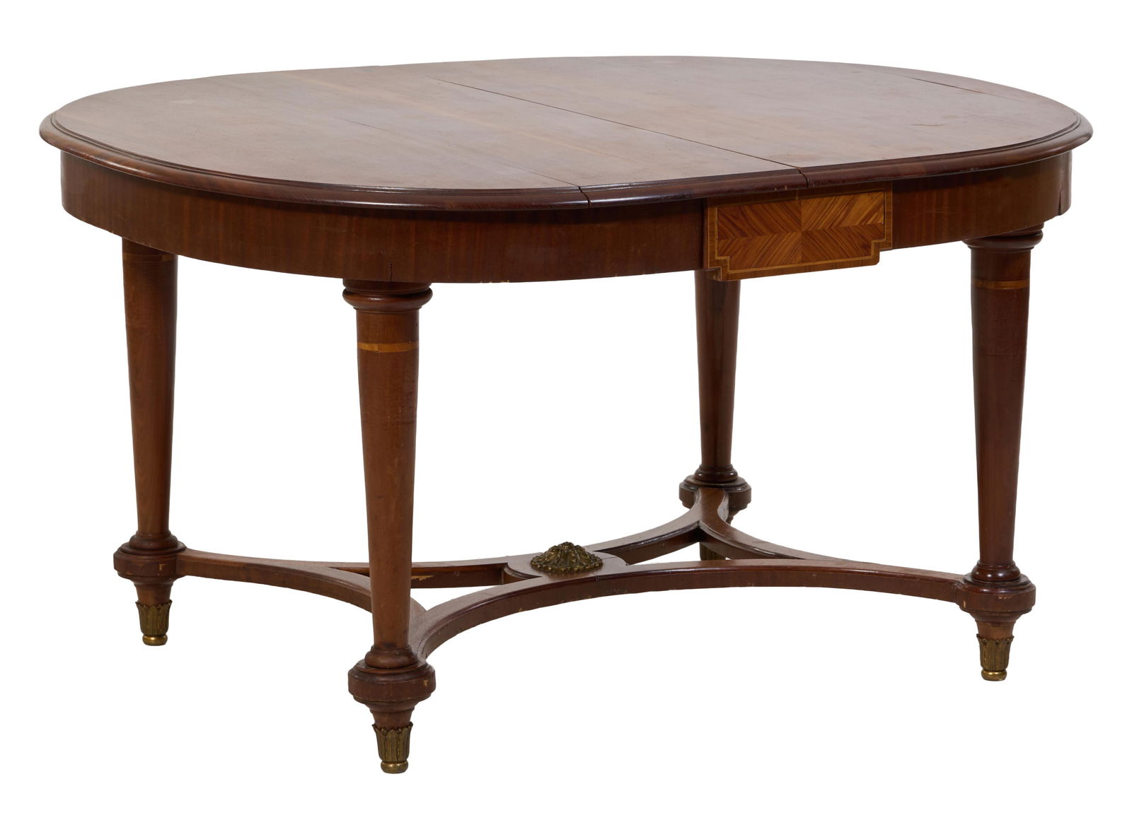 French Louis XVI Style Parquetry Breakfast Table, mid 19th c., H.- 29 1/2 in., W.- 56 in., D.- 48 (1 of 1)