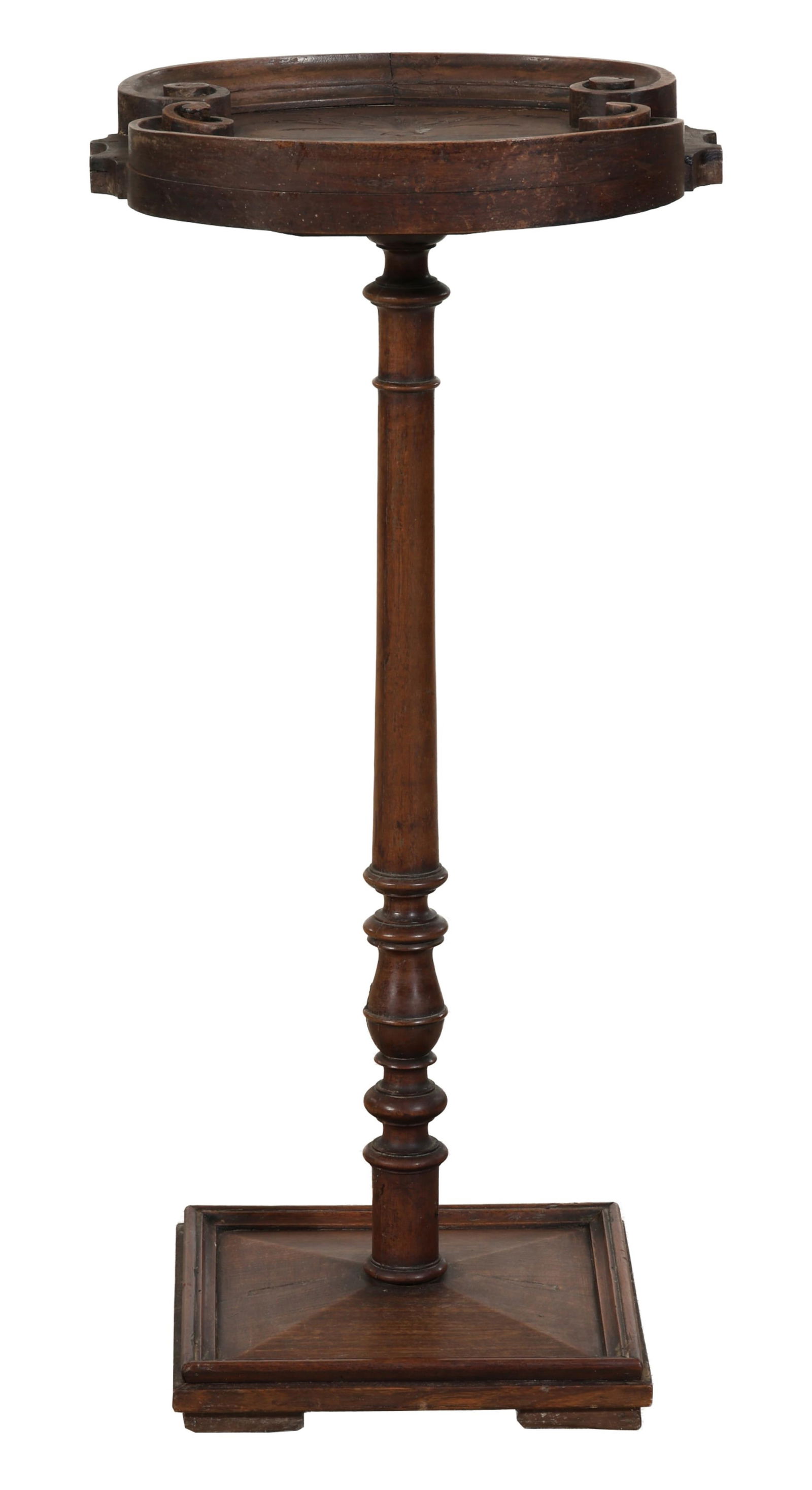 French Art Nouveau Carved Walnut Stand, late 19th c., H.- 34 1/2 in., W.- 16 in., D.- 15 in. (1 of 2)
