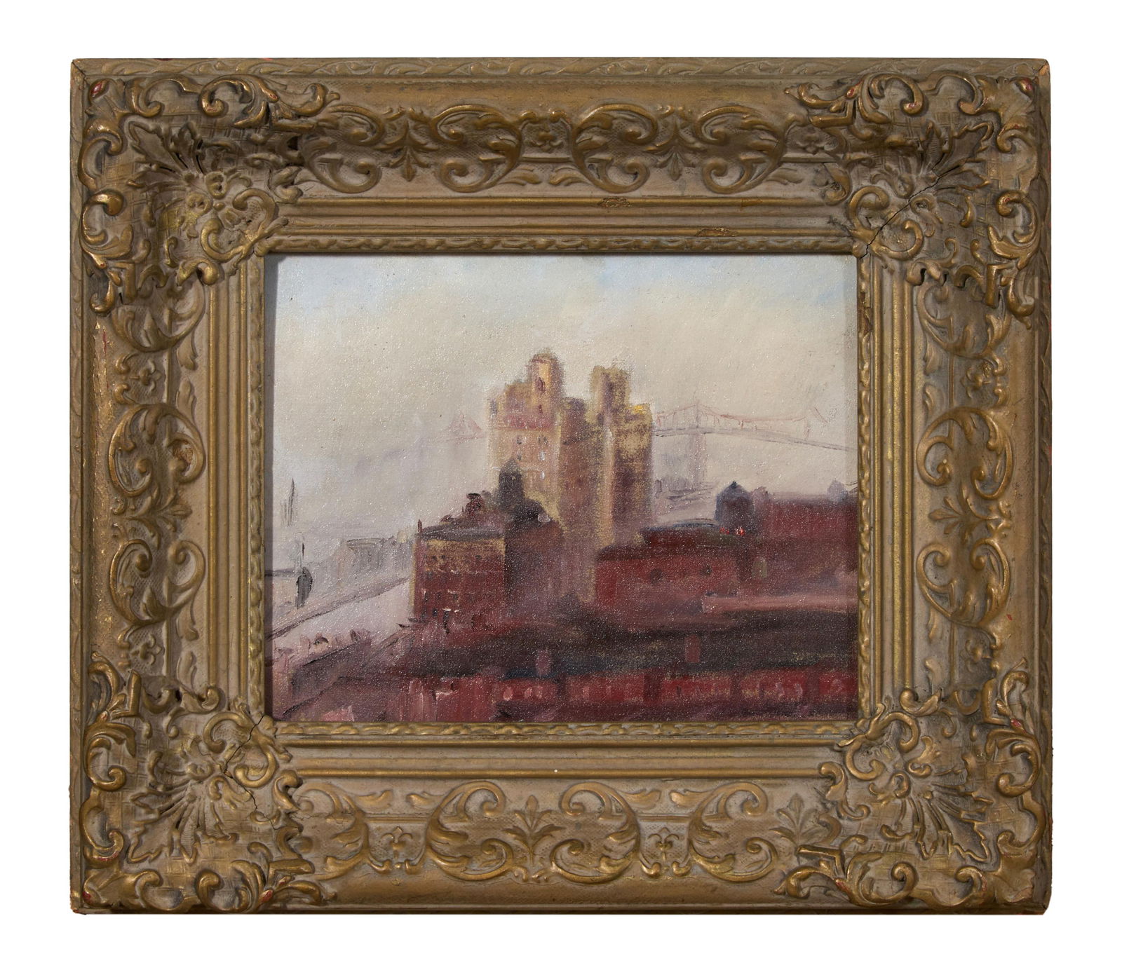 Florence Berry Roberts (American, 20th Century), "Misty Morning, East Paris," H.- 8 in., W.- 10 in., (1 of 4)