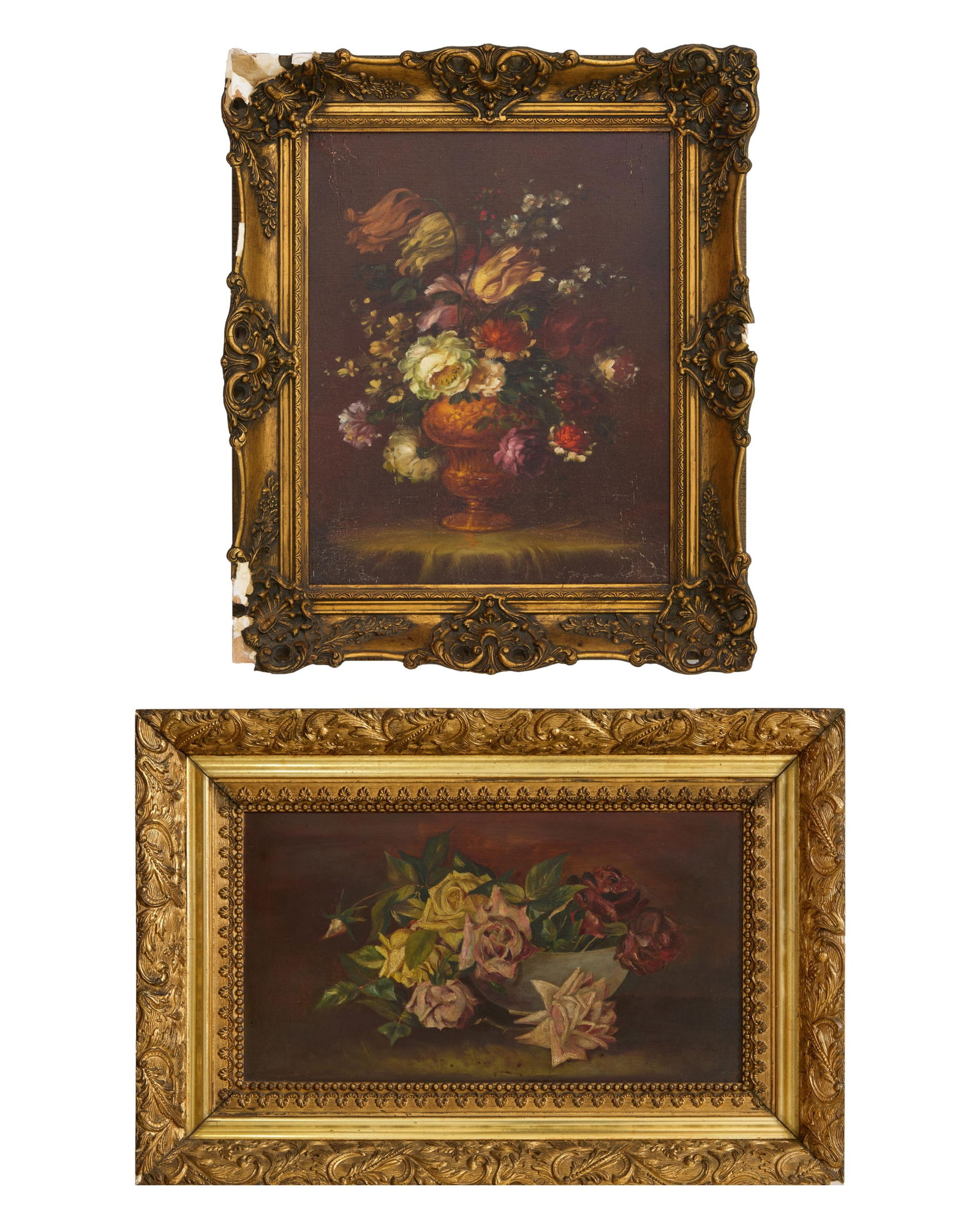 Pair of Continental Still Life Paintings, First- H.- 16 in., W.- 20., Framed- H.- 22 in., W.- 26 in. (1 of 9)