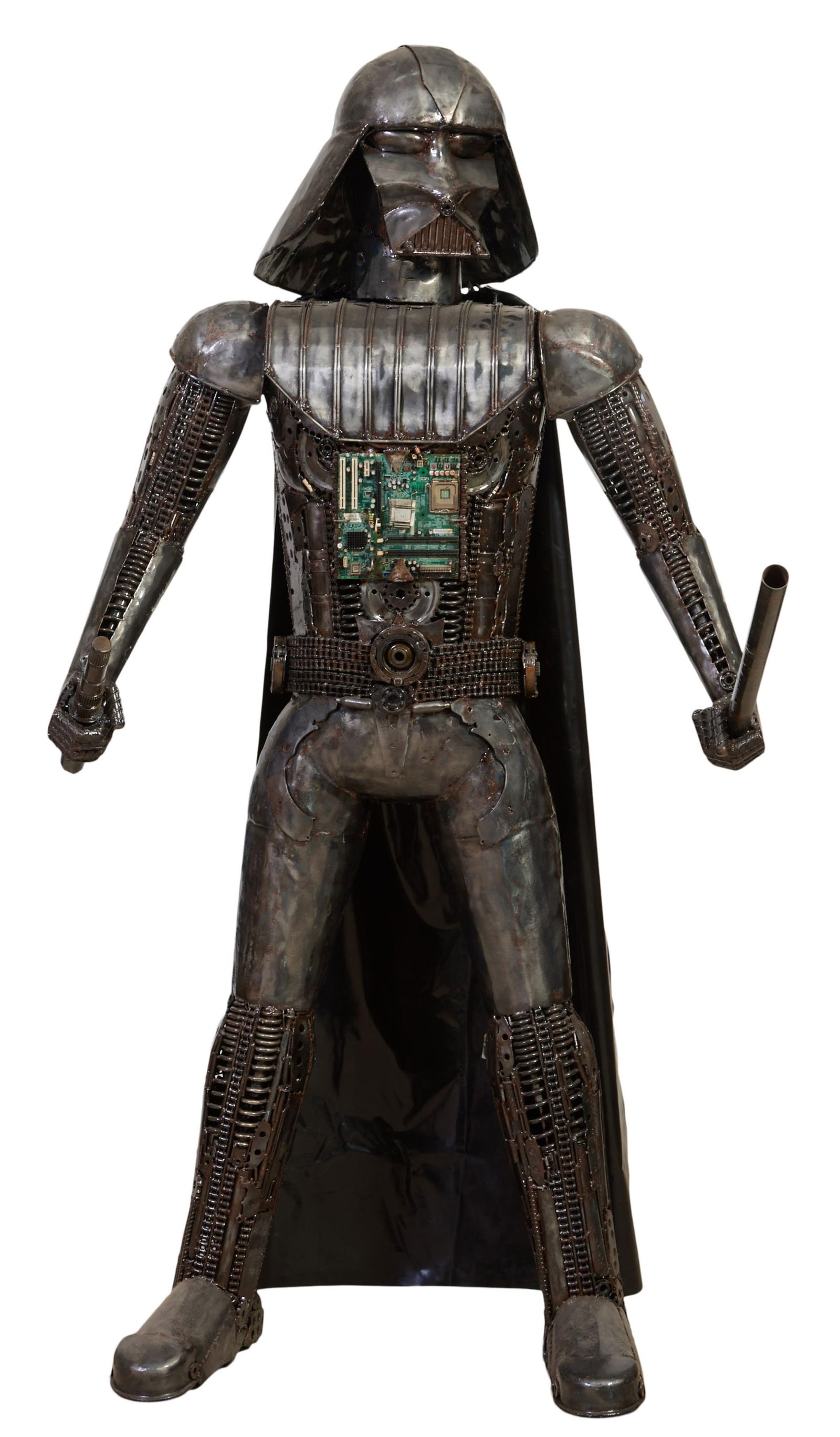 Impressive Life-Sized Contemporary Kalifano Metal Sculpture of Darth Vader, 21st c., H.- 85 in., W.- (1 of 3)