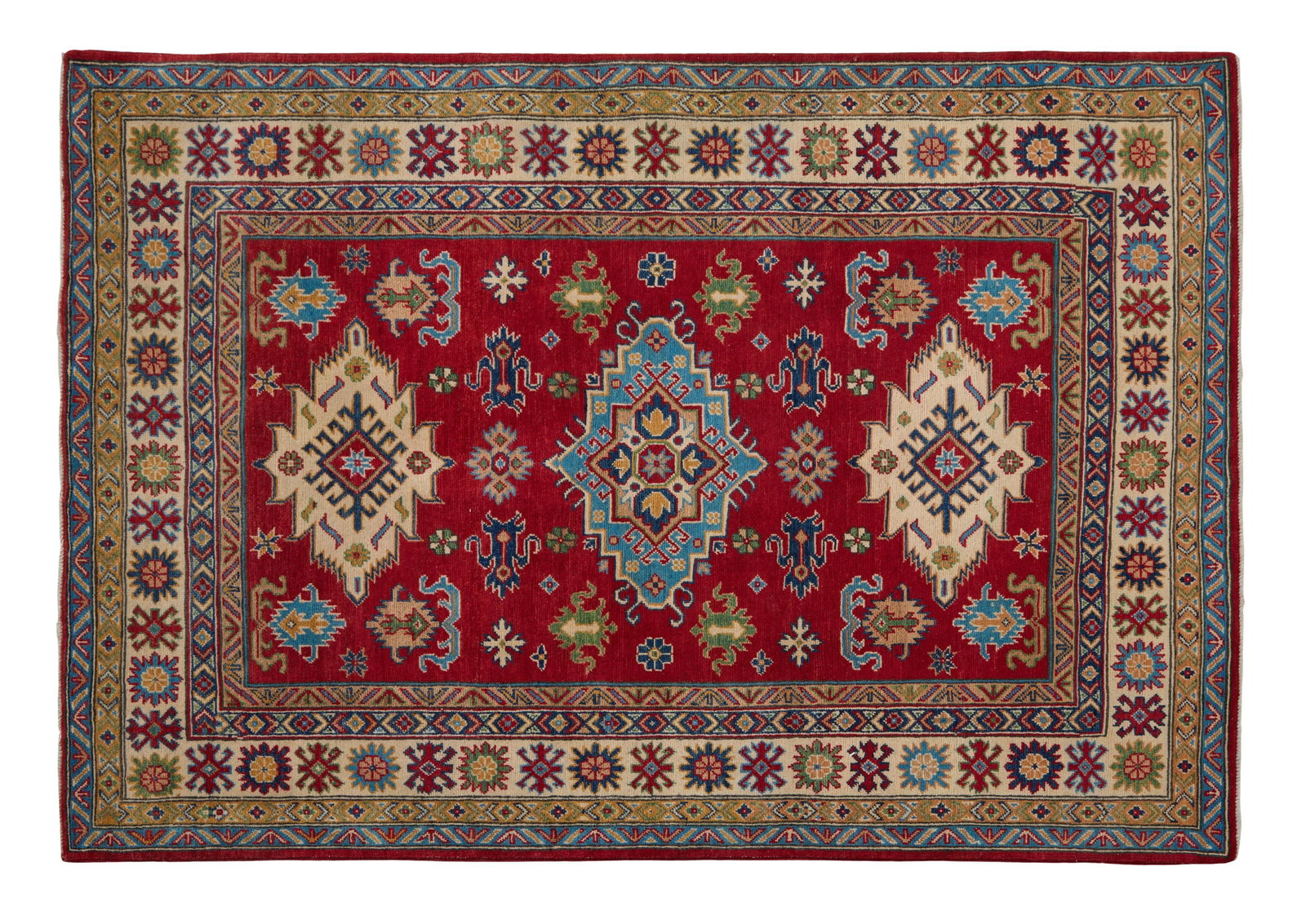Uzbek Kazak Carpet, 4' 10 x 7'. (1 of 2)